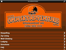 Tablet Screenshot of openskyadventures.com